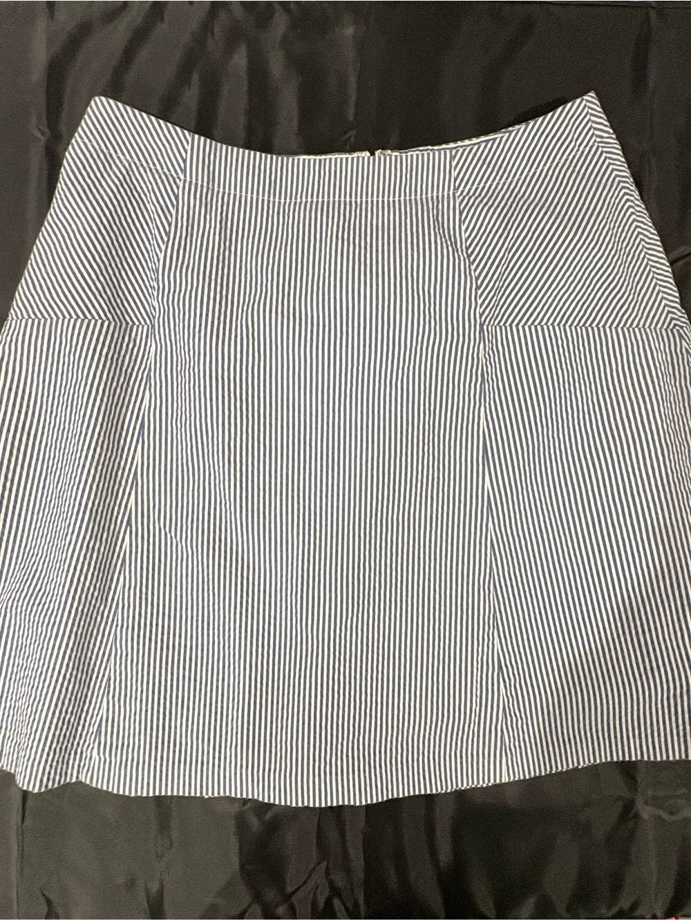 Ann Taylor Loft Coastal Grandmother Preppy Seersucker Pinstripe Skirt Sz 10p